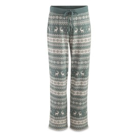 Guide Gear Women’s Pajamas, Camo Lounge Pants for Women, Drawstring Pants for Women, Comfy Pants Pine Moose Fairisle Medium