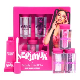 Set de Glitter y Pegamento Beauty Creations X Yerimua para Rostro, Hojuelas Brillantes en Tonos Rosa y Blanco