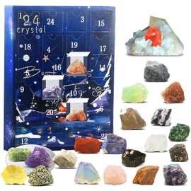 RAMXCION Crystal Advent Calendar 2023 for Kids,24 Days Natural Crystals Minerals Fossils Advent Calendar Gemstone Christmas Countdown Calendar Enthusiasts Rock Collection Girls Boys Women Men (#2)