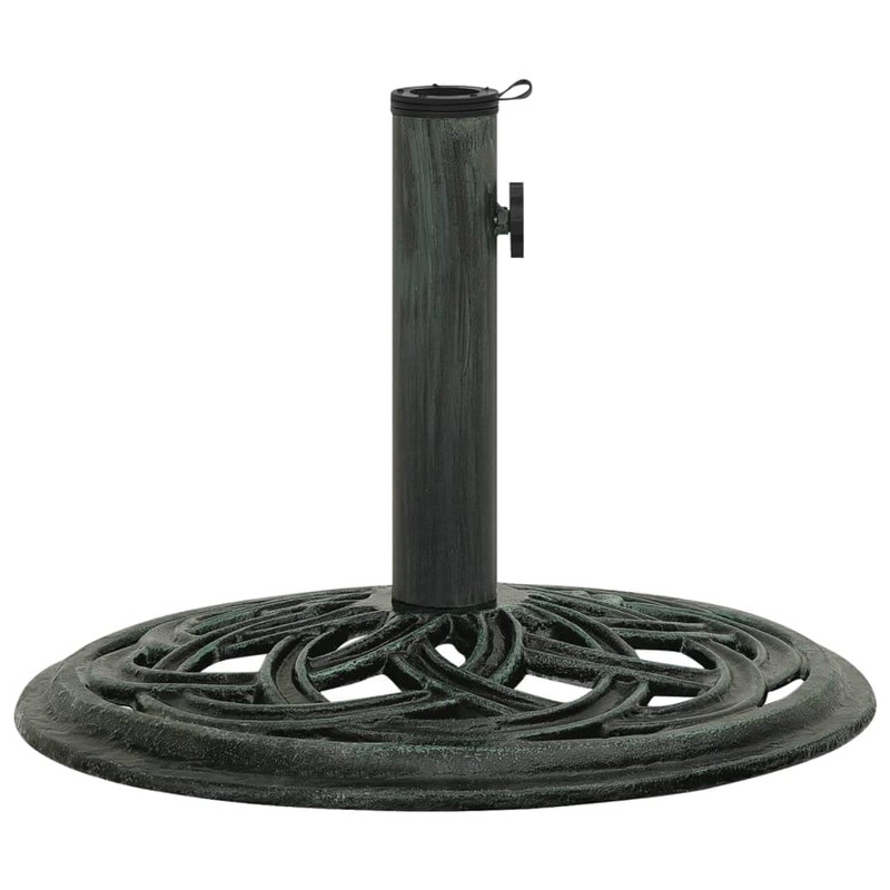 vidaXL Classy Green Cast Iron Umbrella Base 17.3" – Heavy-Duty,