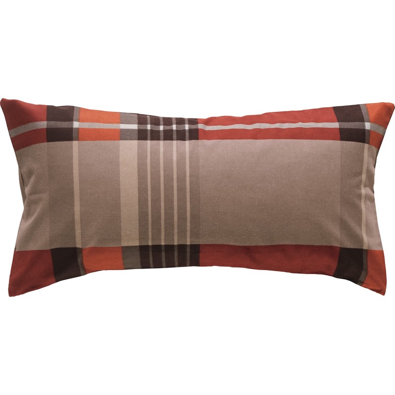 Erwin Müller Additional Cushion Cover, Maco Satin Checked Red/Brown, Size