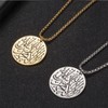 PAURO Men's Stainless Steel Round Religion Charm Pendant Necklace 24