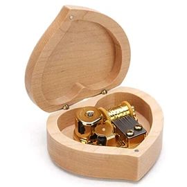 Music Box, 18 Valves, Heart-Shaped Maple Wooden Music Box, Gold-Plated Movement, Maple Wooden Music Box, Birthday Gift, Women's, Popular, Musical Box, Stylish, Interior Goods, Healing Goods,