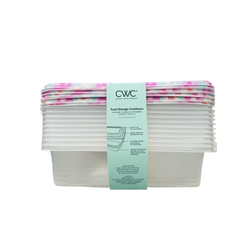 Cook with color - 20 piece food containers