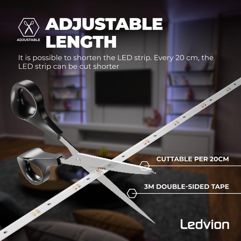 Ledvion Dimmable LED Strip, RGB 3000 K, 24 V, 23