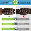SUOSDEY Mens Braided Leather Belt Cowhide Woven Leather Belt for