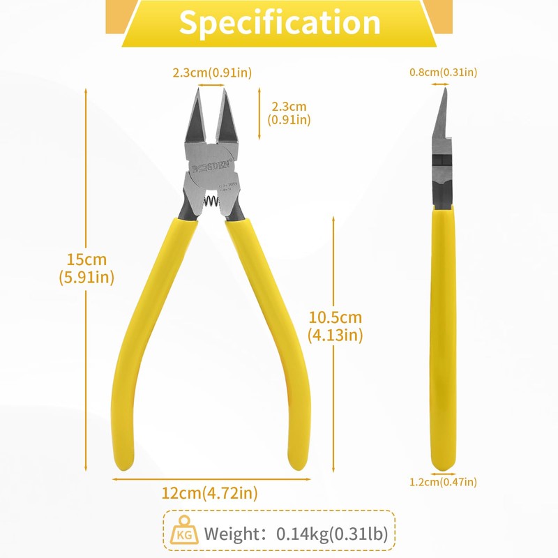 BOOSDEN 6 inch Thin Blade Nipper, Strong, Plastic Model, Precision