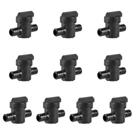 Efield 10 PCS  EFIELD Poly PPSU Barb Crimp Pex 3/4" x3/4" Full Port  Shut off BallValve