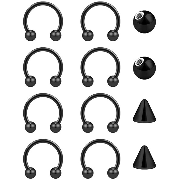 Besyvvin 16G Horseshoe Nose Ring Lip Piercing Helix Ring 1.2