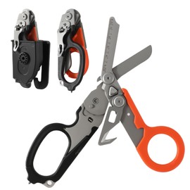KINGHON 6 in 1 Multifunctional Rescue Scissors, Trauma Scissors, Foldable with Belt Cutter and Glass Breaker, Foldable Stainless Steel Scissors Pliers for Outdoor, Survival, Home