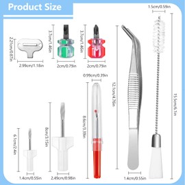 21PCS Sewing Machine Cleaning Kit Include Tweezers Double Headed Brush Seam Rippers Needle Board Screwdriver and Different Size Screwdrivers Sewing Machine Repair Tool