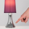 MiniSun Small Modern Chrome Trumpet Touch Table Lamp with Purple
