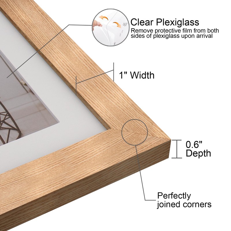 5x7 Collage Picture Frame,Fits 4 5x7 Photos,Engineered Wood-Natural Oak