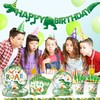 67 Pcs Dinosaur Tableware Set, Dinosaur Party Decorations for Girls