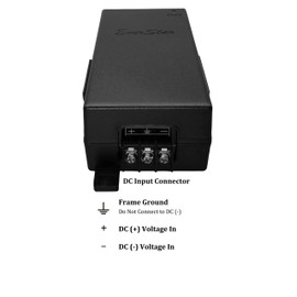 EverStar iPoE-65W55GDM Gigabit | 18-36V DC in | 55VDC/1.18A 65W PoE++ Out | DC-DC Converter + Passive Mode A&B Solar PoE++ Injector for AirFiber AF-24_24HD_5/5U_11FX, AXIS Cameras | Black
