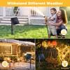 JMEXSUSS 4 Pack 100 LED Solar Fairy Lights, 33ft Warm
