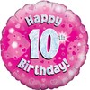 OaktreeUK Oaktree 18" Happy 10th Birthday Pink Holographic