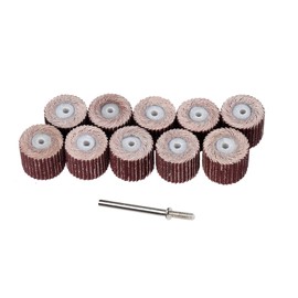 10pcs 240# Grit Dia 15mm Grinding Sanding Sandpaper Flap Wheel Disc with 3mm Mandrel Set for Dremel Rotary Tools