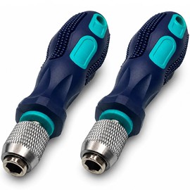 2 Pcs Bit Driver Handle, 1/4 inch Hex Quick Release Bit Handle,6.35mm Hex Screwdriver Bit Holder with Non-slip Handle