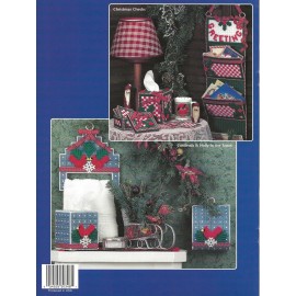 House of White Birches Christmas Home Trios Plastic Canvas Cardinals Holly Santa Snowflake Peppermint