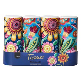 Car Tissues Holder with Facial Tissue, Car Tissue Box, Travel Tissues Cylinder,Suitable for Car Cup Holder(3-ply 4 Pack, 200 Sheets)