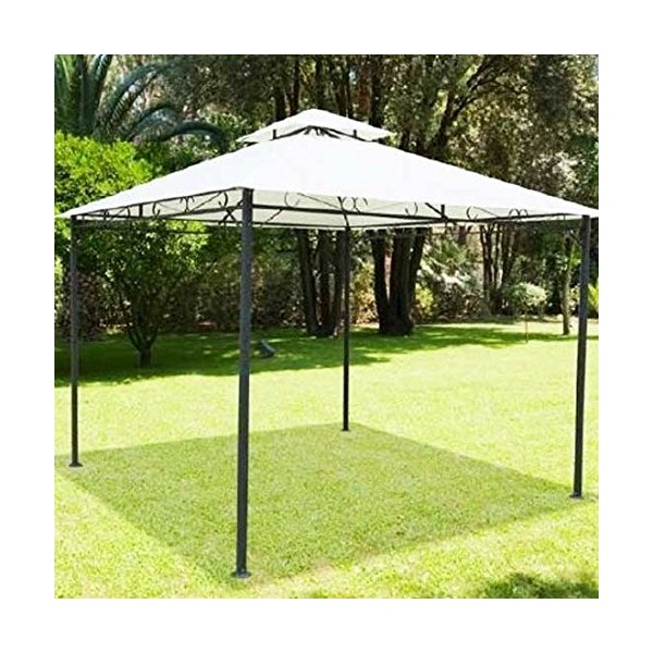 Bakaji Garden Gazebo 3 x 3 m with Metal Frame with Cover 180 g/m² Rainproof Beige