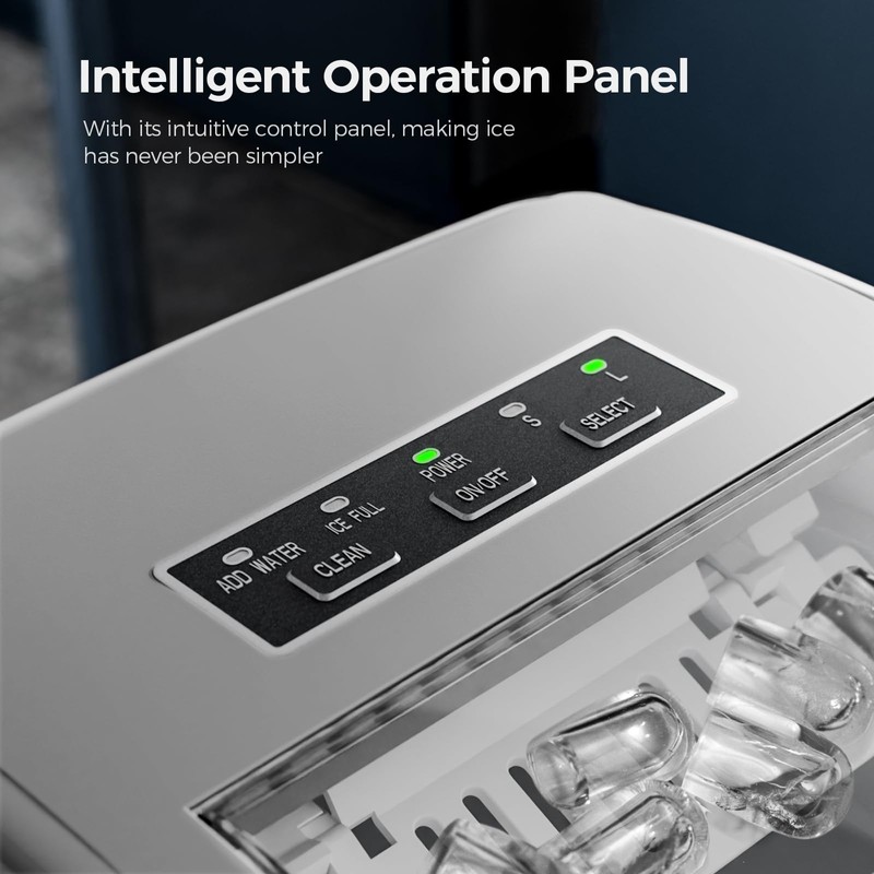 Electactic Ice Makers Countertop,26Lbs/24H,9 Cubes in 6 Mins,Portable Ice Maker