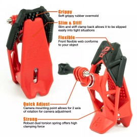 Dango Design Gripper Mount for GoPro or DJI Osmo Action Camera -Ripper Red