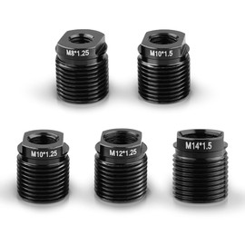 BIAQI Gear Shift Knob Adapter Kit – 5-Pack Universal Fit for M10x1.25/M12/M14 Threads, Quick Installation Nut Inserts for Car/Truck/SUV Manual Transmission (Aluminum Alloy)