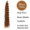 Boho Braiding Hair Pre stretched Brown Boho Curly Deep Wave