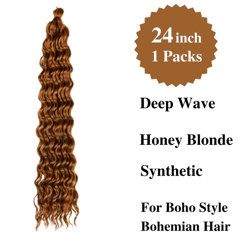 Boho Braiding Hair Pre stretched Brown Boho Curly Deep Wave