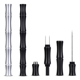 3-in-1 Cigar Punch Multitool Tool Set with Cigar Punch Cigar Draw Enhancer Cutter and Twin Nubber(Black)