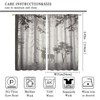 Deer Blackout Curtain,Grey Misty Forest Rustic Wildlife Moose Mountain Elk