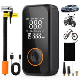 Tire Inflator Portable Air Compressor,3X Faster Inflation Air Pump for Car Tires,150PSI Cordless Electric Air Comperssor with Gauge Pressure and Auto Shut-off,Tire Pump for Car,Bike,Motorcycle,Ball