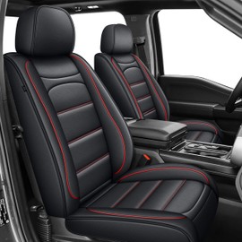 IKABEVEM Seat Covers Fit for Ford F150 : 2009-2024 2025 - F250/F350/F450 2017-2024 2025 Pick-up Truck Full Set Car Seat Covers (Redline, 5 Seats)