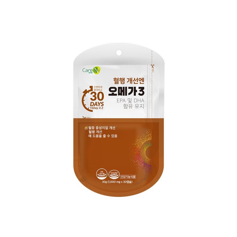 케어엔 혈행 개선엔 오메가3 1000mg 30정 Careen Circulation Improvement Omega