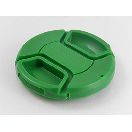 vhbw Universal Lens Cap 52mm for Camera DSLR - Plastic Green with Inner Grip