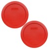 Pyrex 7201-PC 4-Cup Poppy Red Food Storage Replacement Lid (2-Pack)