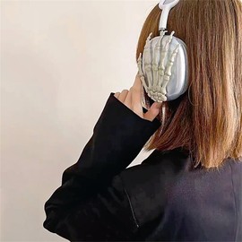 Cute Skull Cover for Airpods Max,Clear 3D Skeleton Hand Funny Headphone Case,Soft Skin Silicone Protective Cover Accessories for Women Men Boys,Anti-Scratch Shockproof Protective Case for Airpod Max