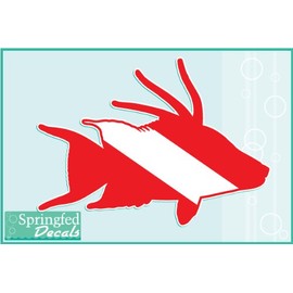 HOGFISH Dive Flag #1 Vinyl Decals 2"x2 Car Truck Tank Stickers SCUBA Diving