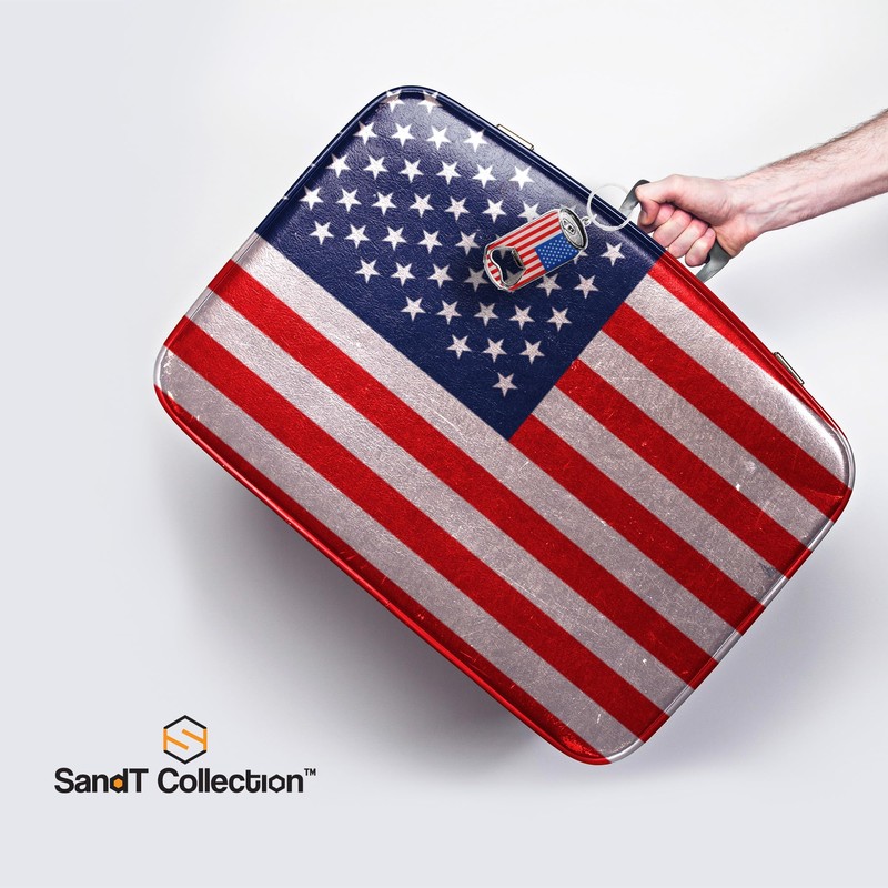 SandT Collection American USA Beer Bottle Opener Keychain - Can