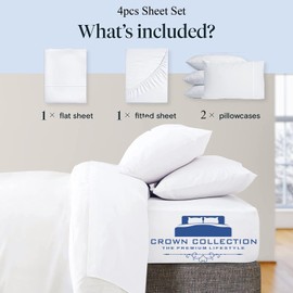 Pure Egyptian Full Size Cotton Bed Sheets Set (Full Size,1000 Thread Count) Fitted & Flat & Pillow Cases (4 Pc) – Egyptian Cotton Sheets Full Size Bed- Sateen Sheets - 16” Deep Pocket Full Sheets