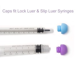 Syringe Caps for pets fit Slip leur and Lock luer YELLOW, Self-Righting (100 Caps)