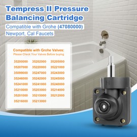 47080000 Pressure Balance Cartridge Compatible with Grohe Shower Cartridge, Pressure Balancing Cartridge Replacement for Tempress II Pressure Balance Tub Shower Cartridge and Shower Valve