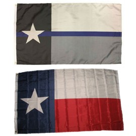 3x5 3'x5' Wholesale State of Texas Police Blue Line Back The Blue Flag Combo