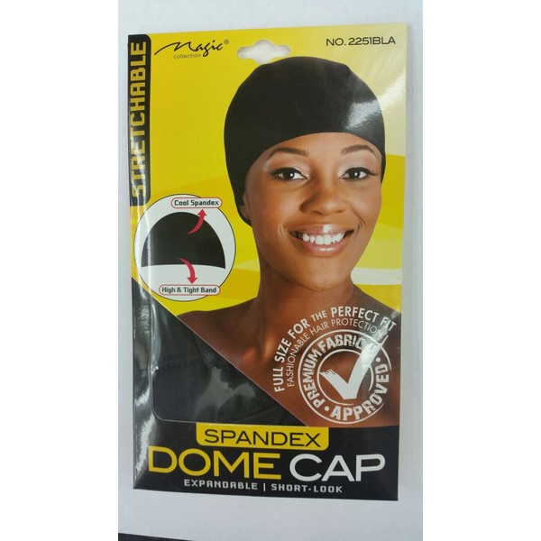 Magic Collection Expandable/short-look Dome Cap with Elastic Band No 2251 BLA by Magic Collection