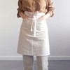 Cityelf Cotton Linen Bistro Half Apron with 2 Large Pockets