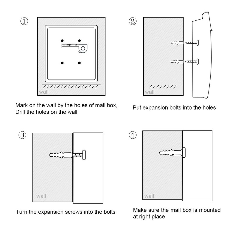 Locking Mailbox Wall Mounted,Security Metal Mailbox Drop Box, Mail Boxes
