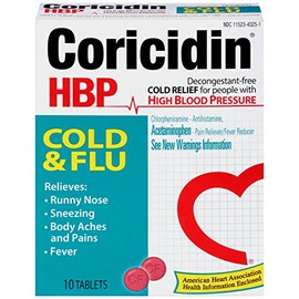 Coricidin HBP Cold and Flu, 10 Count