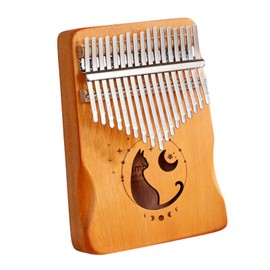 DIZLAS Kalimba 17 Keys Thumb Piano Thumb Clip Beginner Set Cat Finger Piano Sam Piano (Maple)